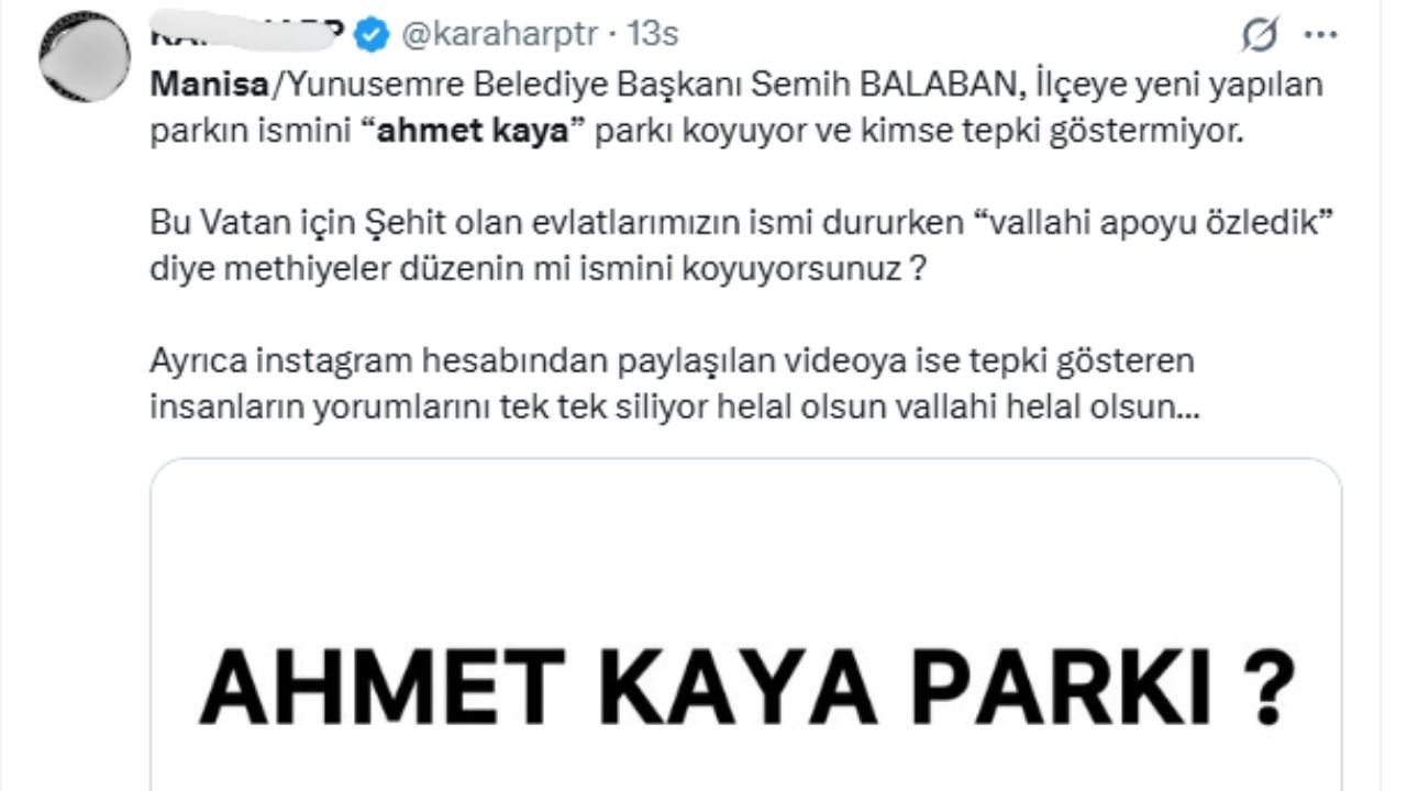 Manisa'da Açılacak Parka Ahmet Kaya Ismi Verilmesi Tepkilere Neden Oldu 21