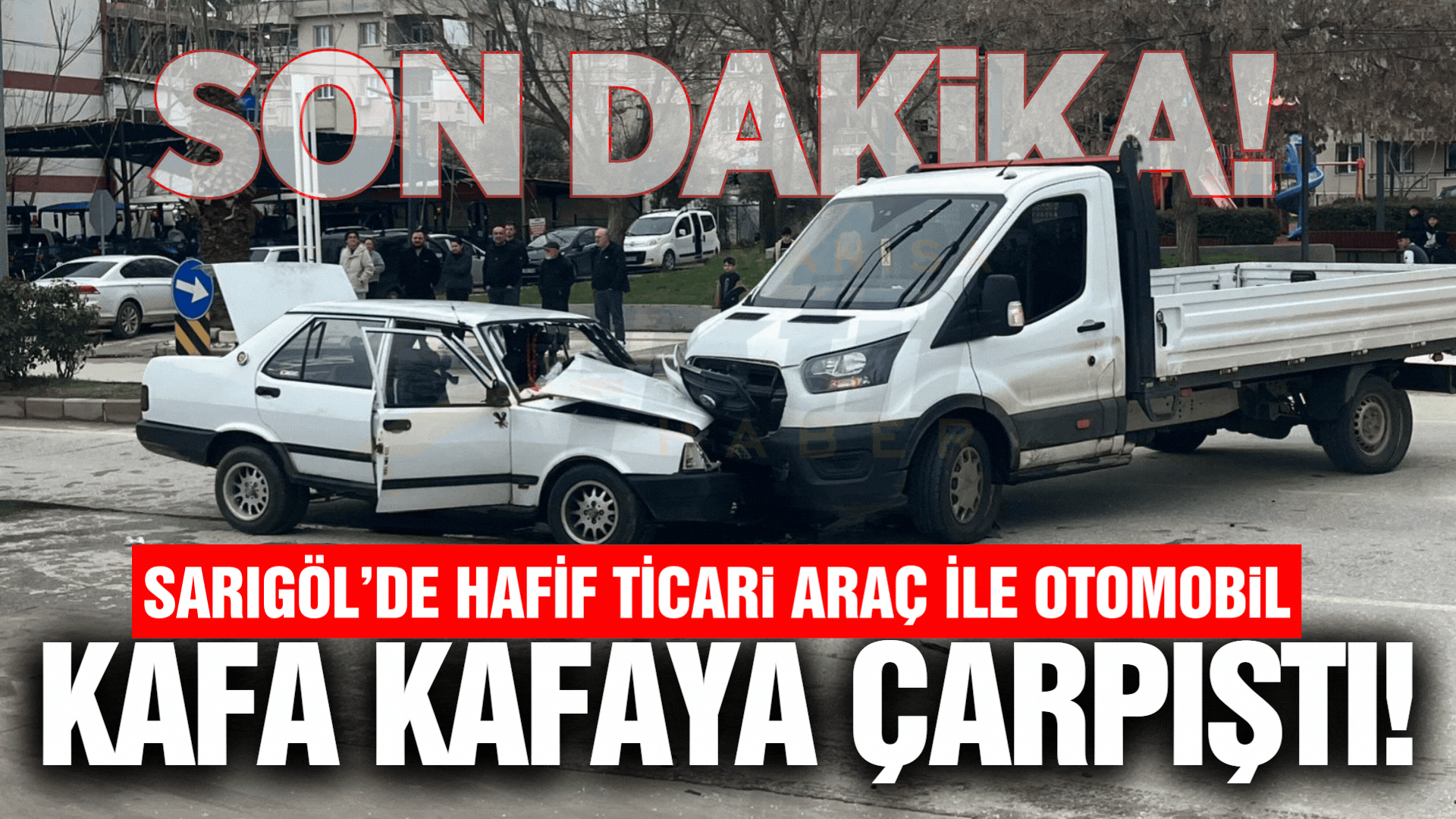 Sarıgöl'de otomobil ile hafif ticari araç çarpıştı: 2 yaralı