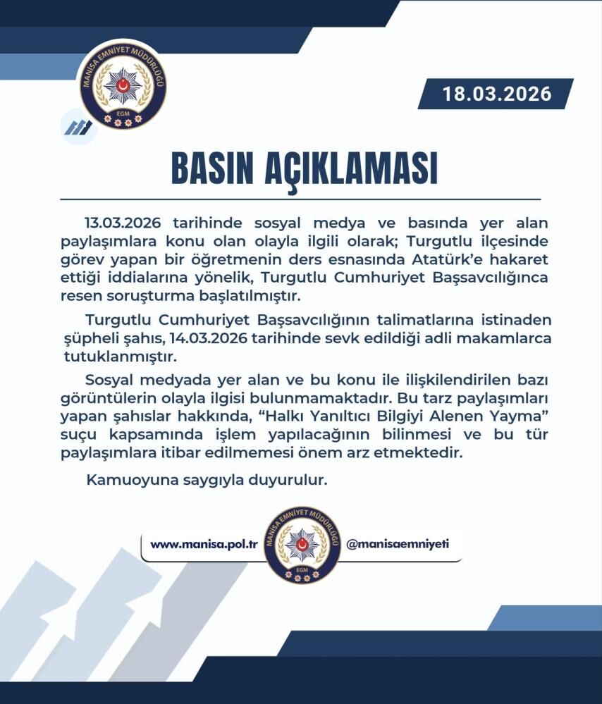 Manisa Emniyeti'nden 'Asılsız Paylaşım' Uyarısı-2