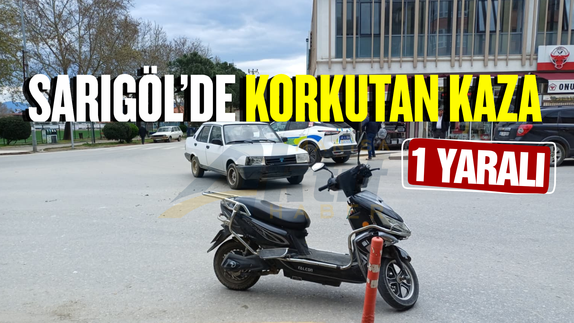 Sarıgöl'de otomobil ile elektrikli bisiklet çarpıştı: 1 yaralı