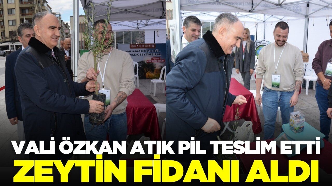 Vali Özkan atık pil toplama standını ziyaret etti!