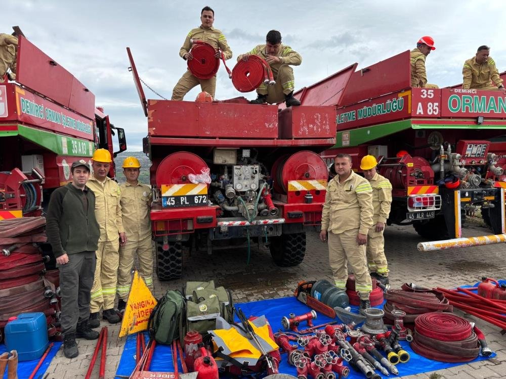 Demirci'de orman yangınlarına karşı ekipler teyakkuzda!