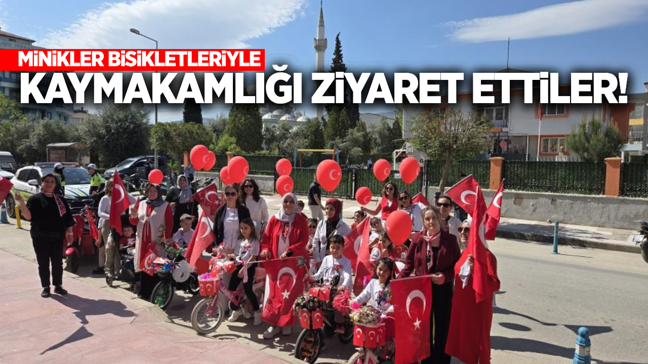 Alaşehir'de bisikletli miniklerden Kaymakamlığa anlamlı ziyaret!