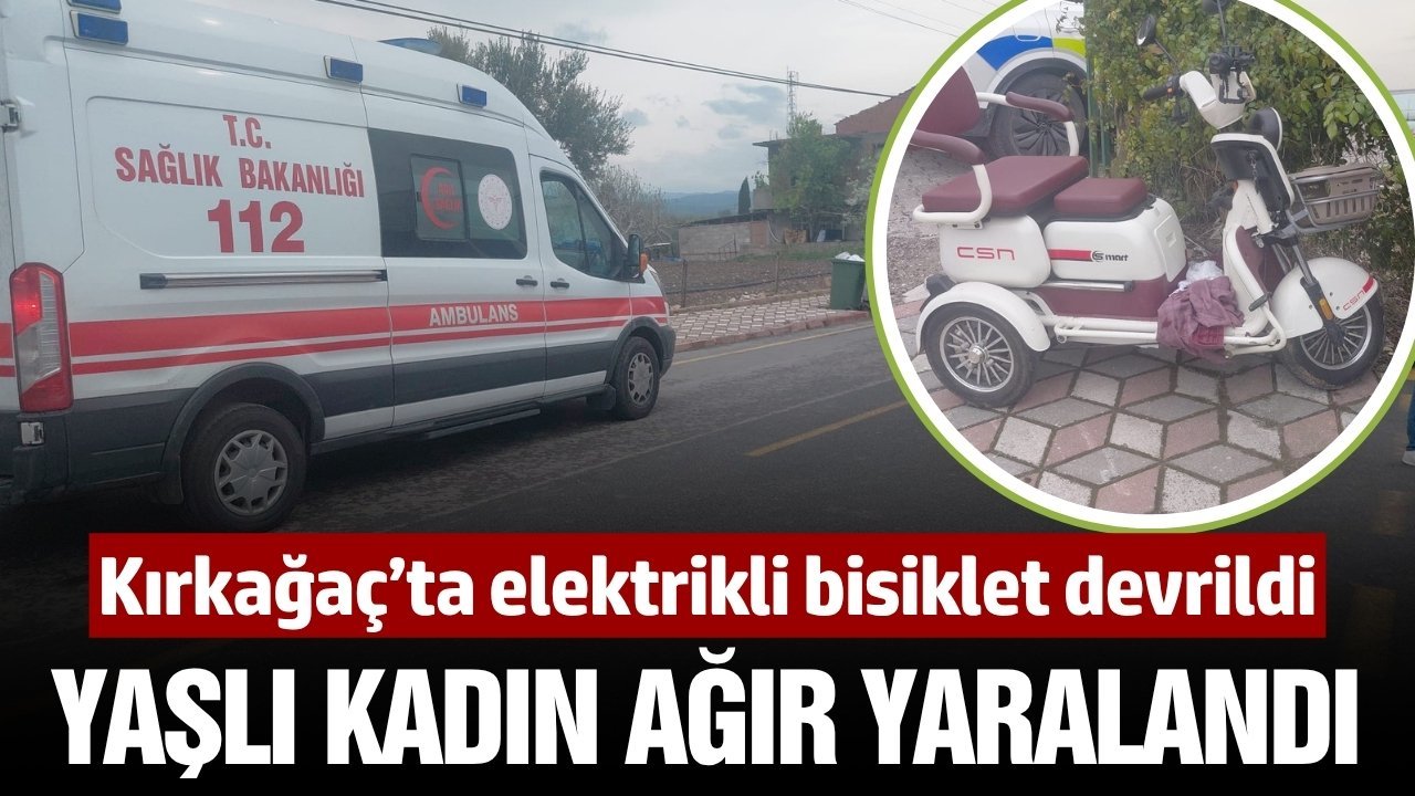 Kırkağaç'ta elektrikli bisiklet devrildi: 1 ağır 2 yaralı