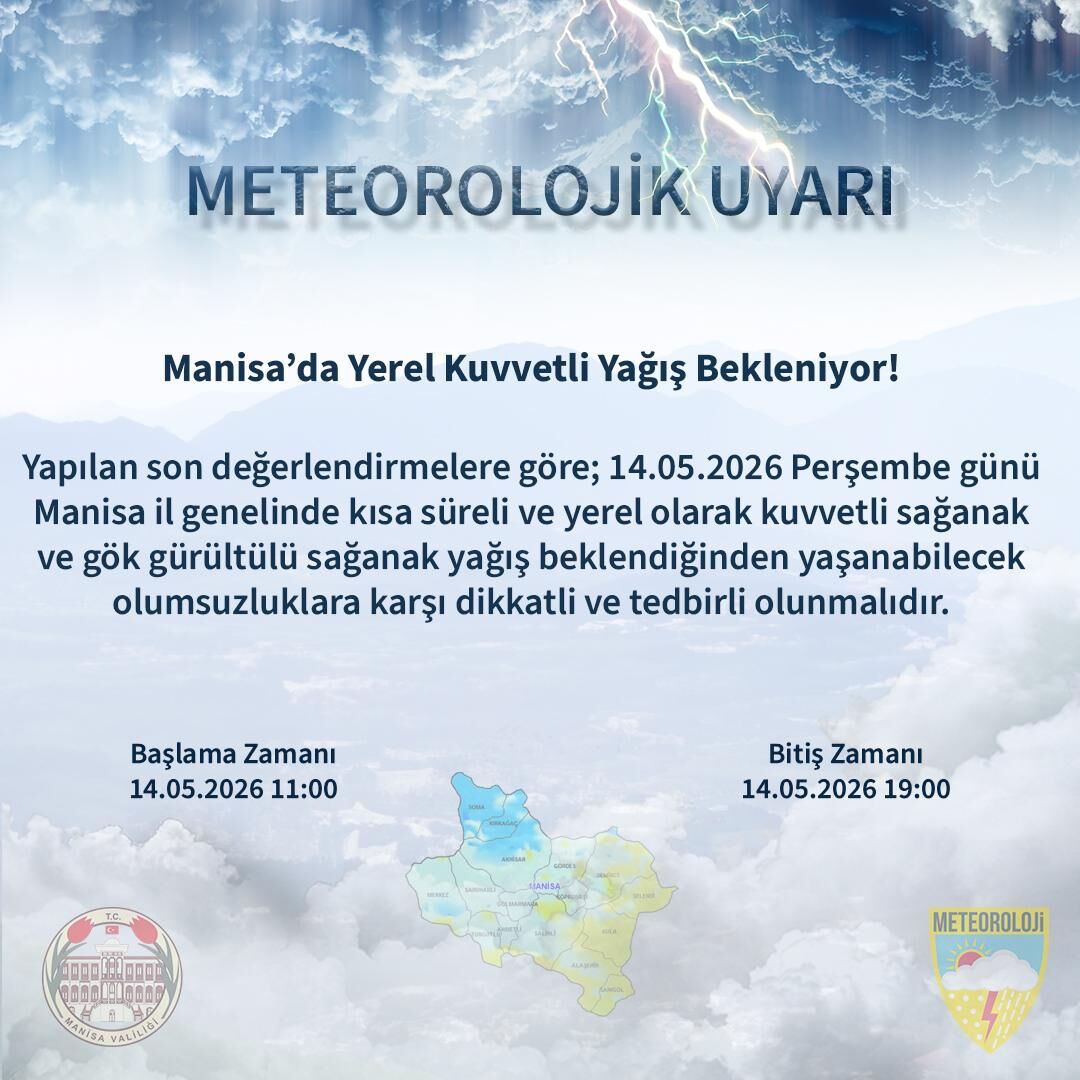manisa sağanak ve fırtına uyarısı