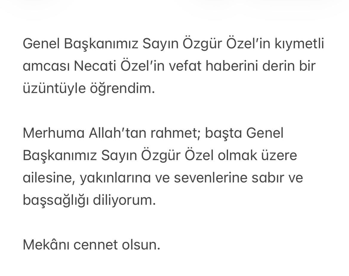 CHP Manisa İl Başkanı İlksen Özalper’den Özgür Özel’e Taziye Mesajı