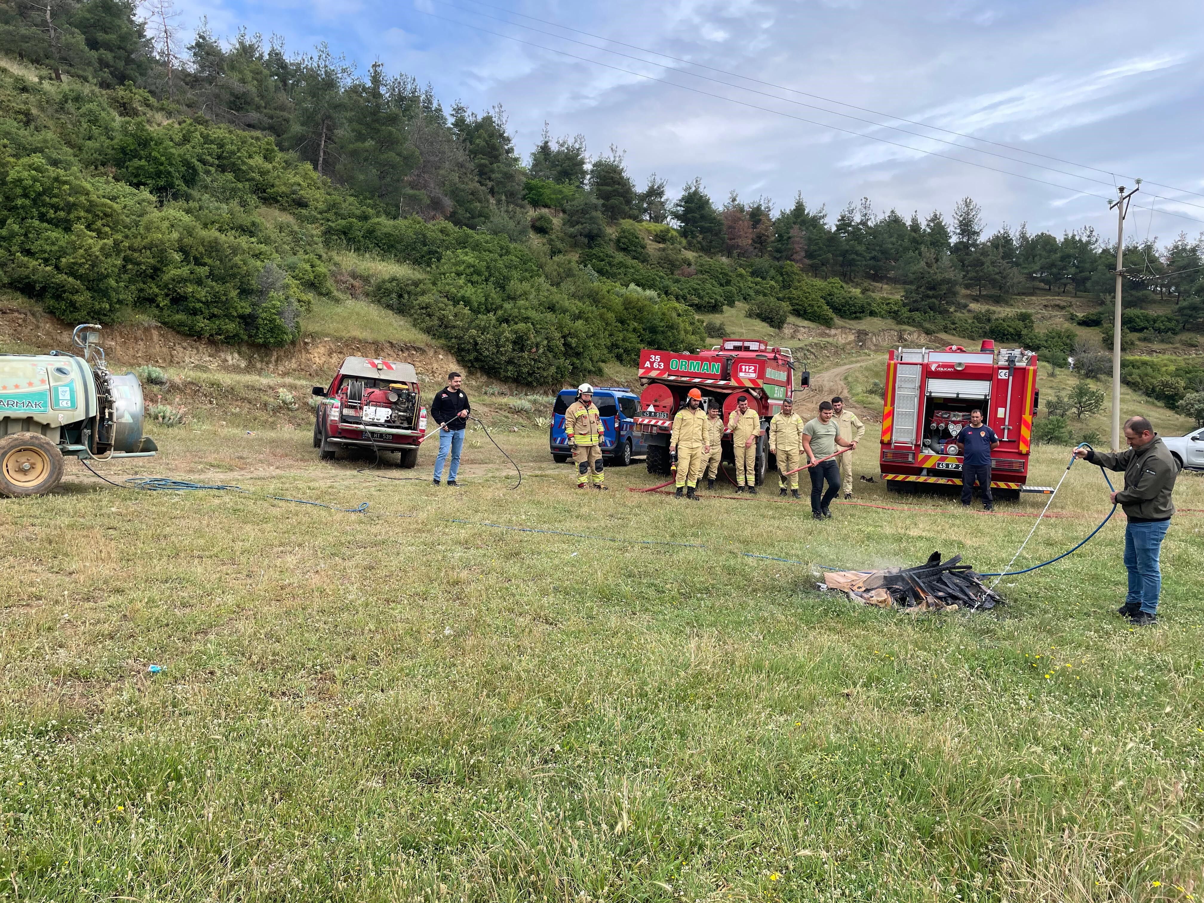 Sarıgöl’de gerçeğini aratmayan yangın tatbikatı-3