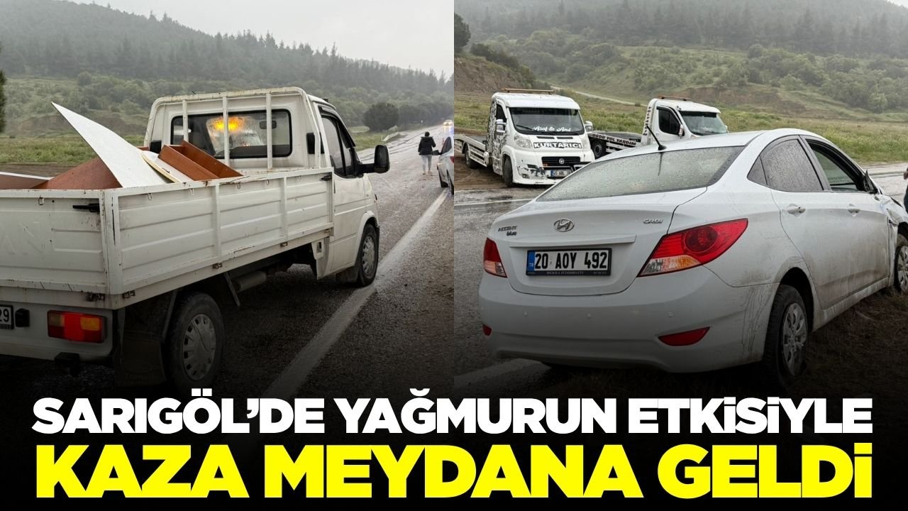 Sarıgöl'de yağış kazaya sebep oldu!
