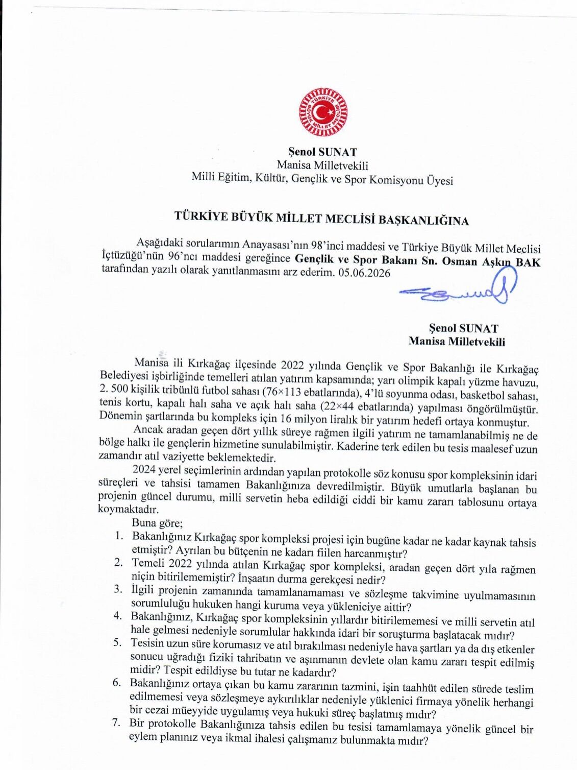 Şenol Sunat Kırkağaç’taki projesini meclis gündemine taşıdı