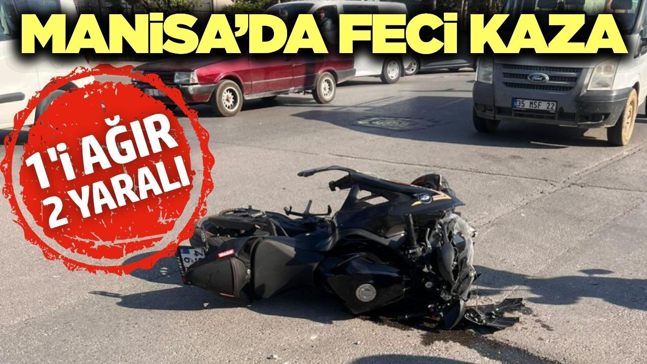 Manisa’da otomobil ile motosiklet çarpıştı: 1’i ağır 2 yaralı