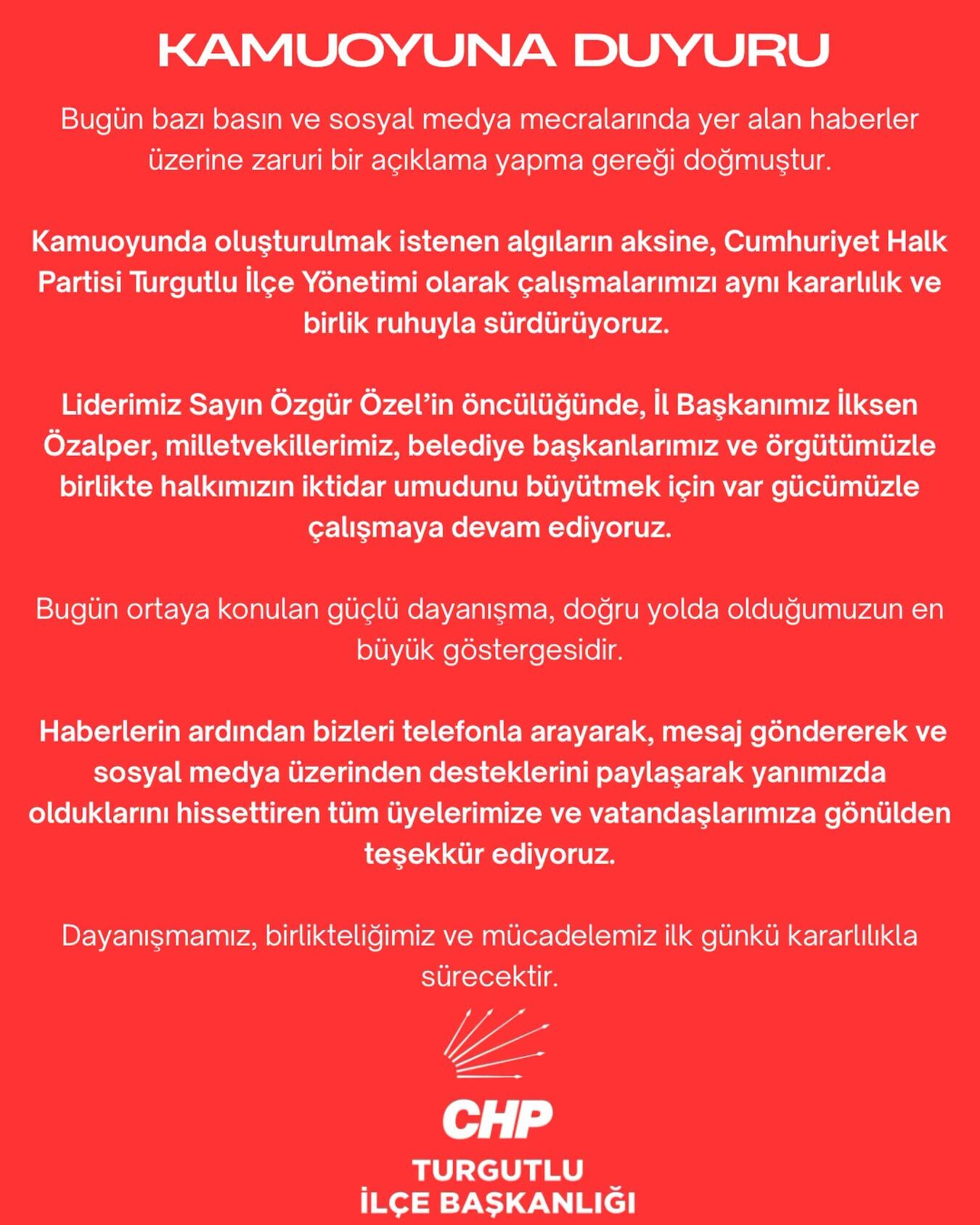 CHP Turgutlu İlçe Başkanlığı'ndan Önemli Açıklama-.1.1