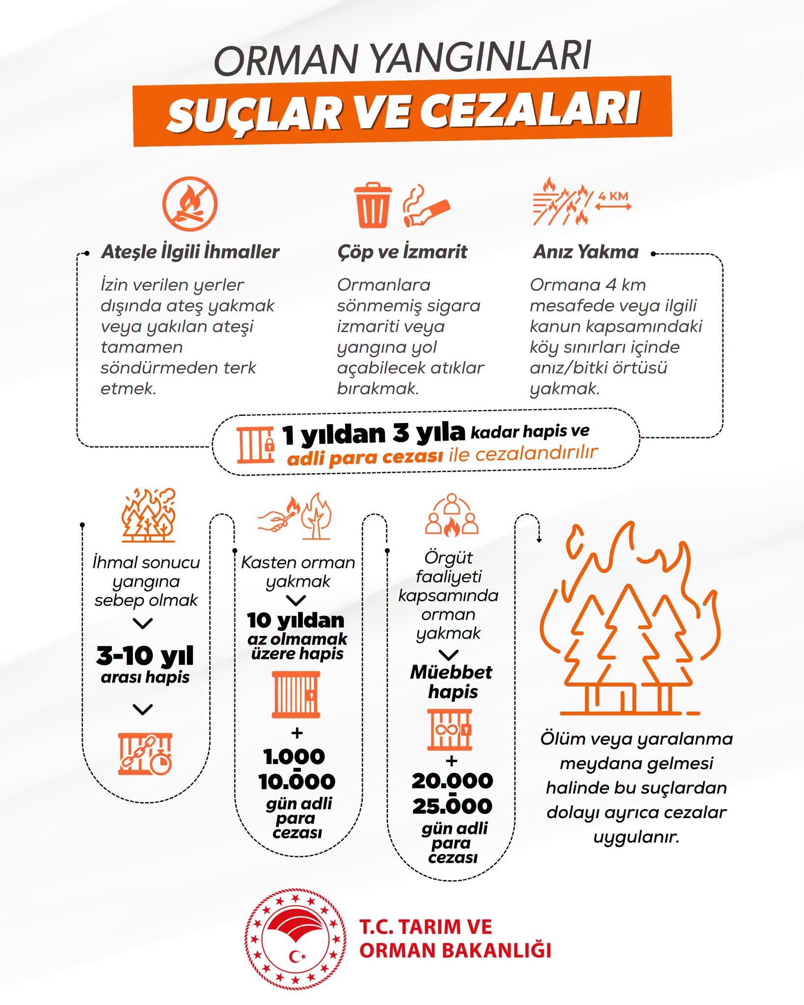 orman yangını cezaları
