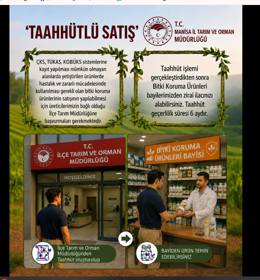 Manisa İl Tarım ve Orman Müdürlüğü'nden Üreticilere