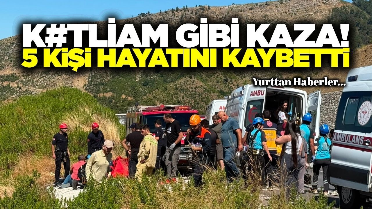 Otomobil uçuruma yuvarlandı! 5 ölü