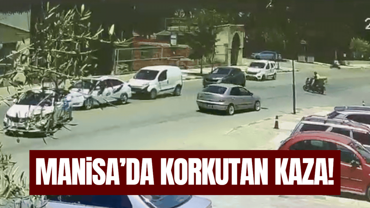 Manisa'da zincirleme kaza: Devrilen araçtan sağ çıktı!