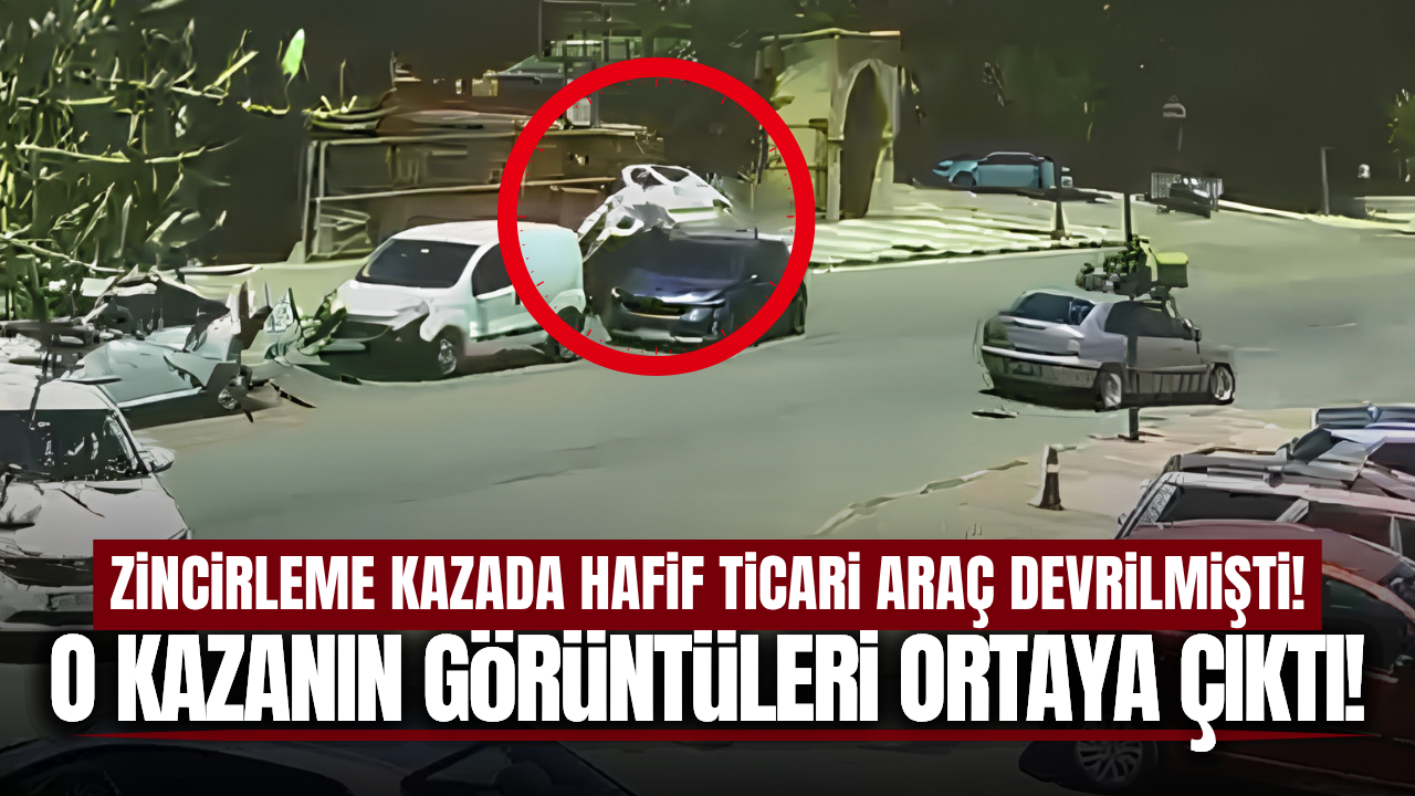 Manisa'da zincirleme kaza: Devrilen araçtan sağ çıktı!