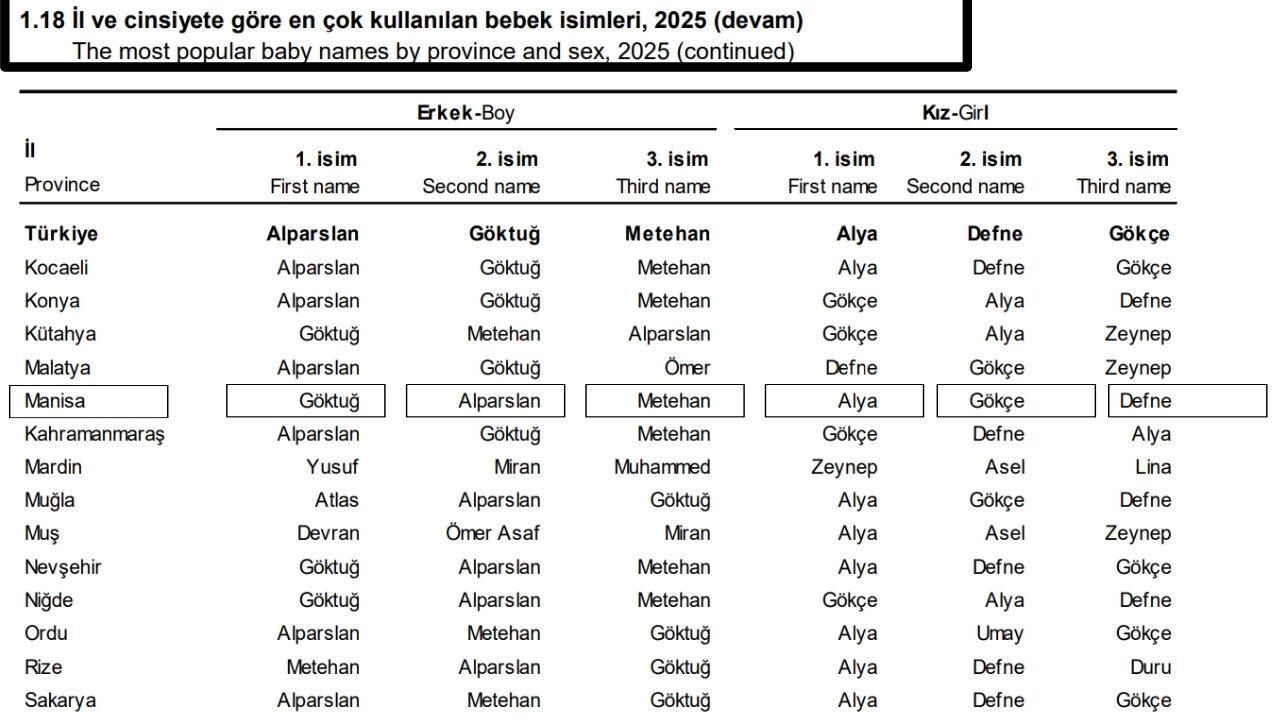 Manisa'da Bebeklere En Çok Hangi Isimler Veriliyor! İşte Cevabı Kapak