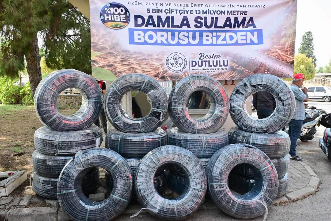 Manisalı Üreticiye Damlama Sulama Borusu Desteği! (3)