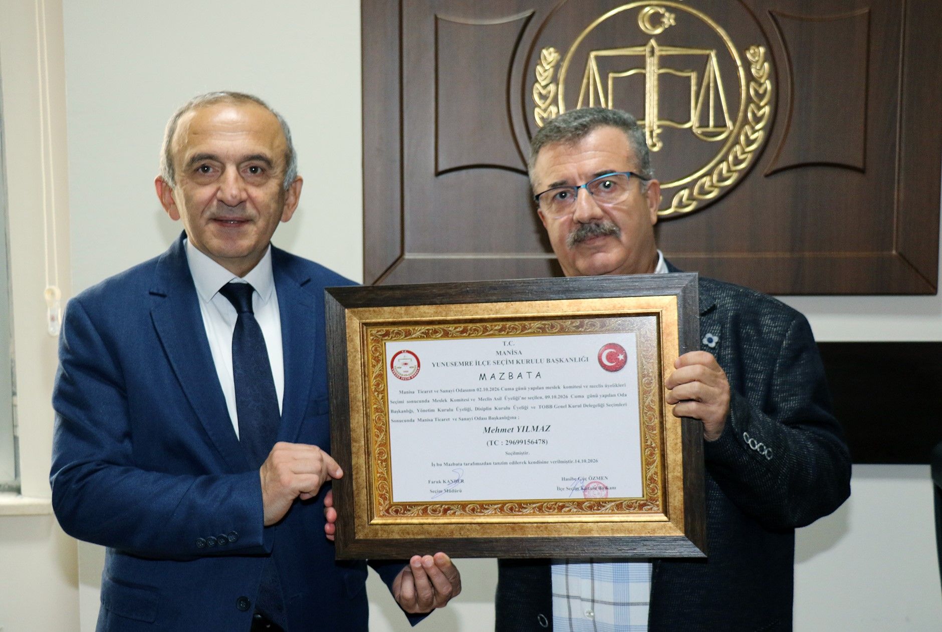 Manisa Tso Başkanı Yılmaz Mazbatasını Aldı (1)